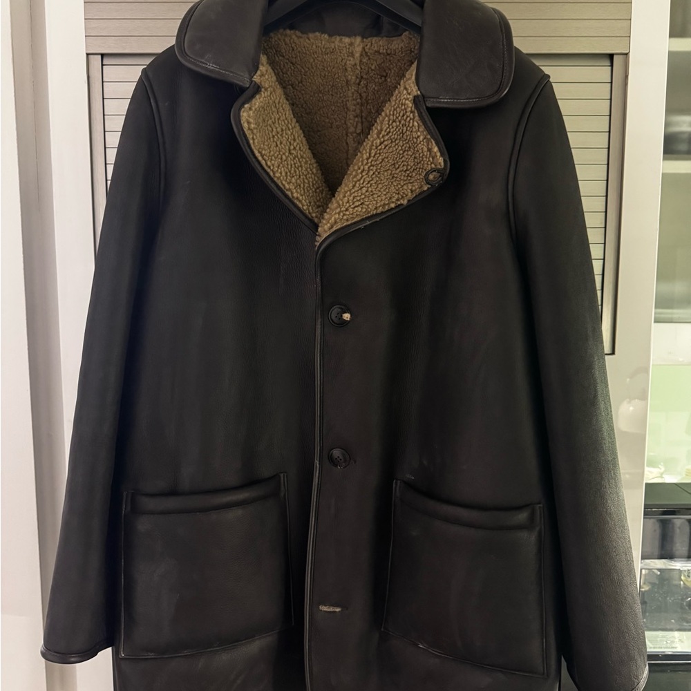 [Like New] Dark Brown Reversible Shearling Coat Size Small
